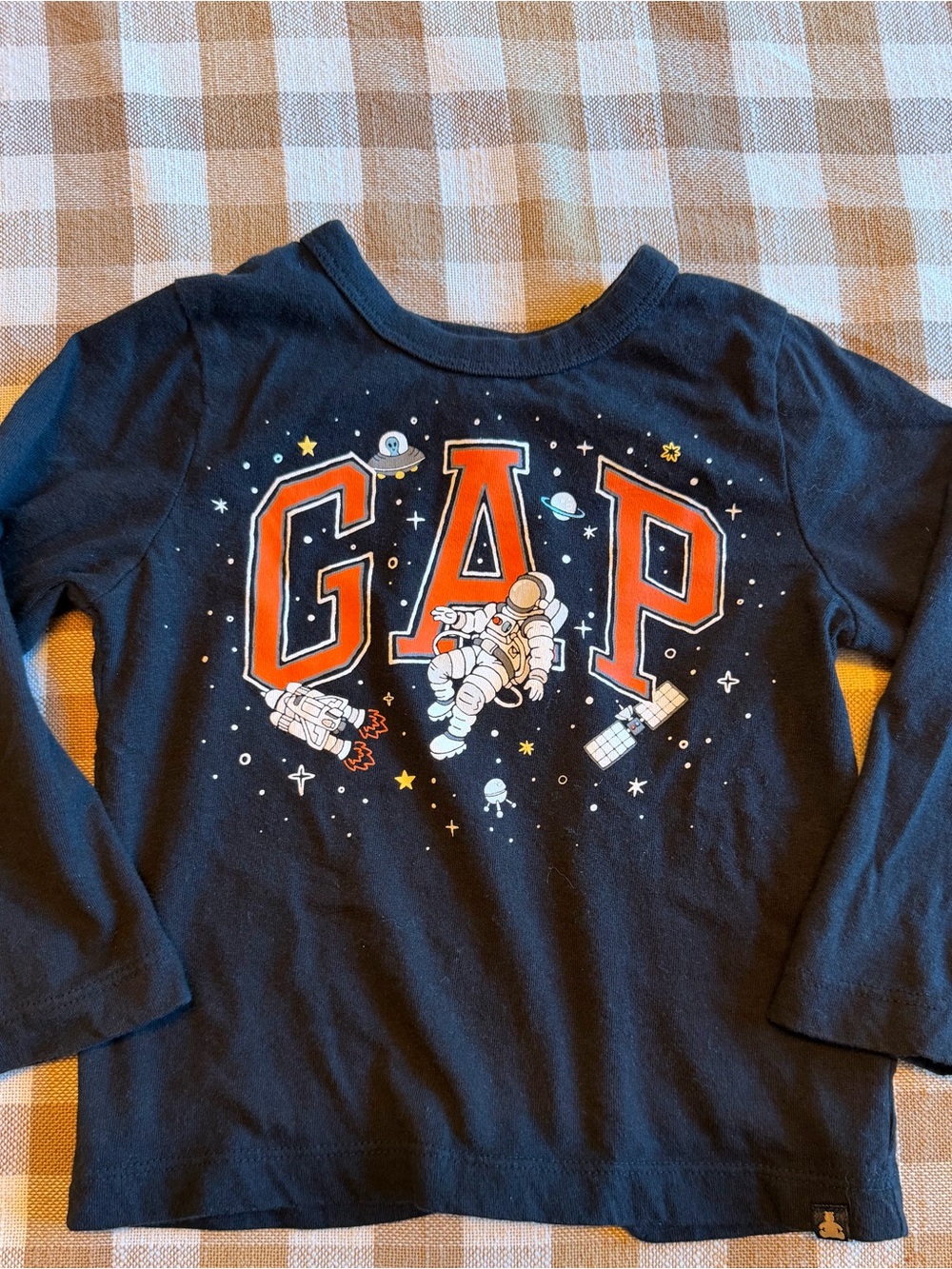 GAP Kids Black Space Graphic Long Sleeve Shirt